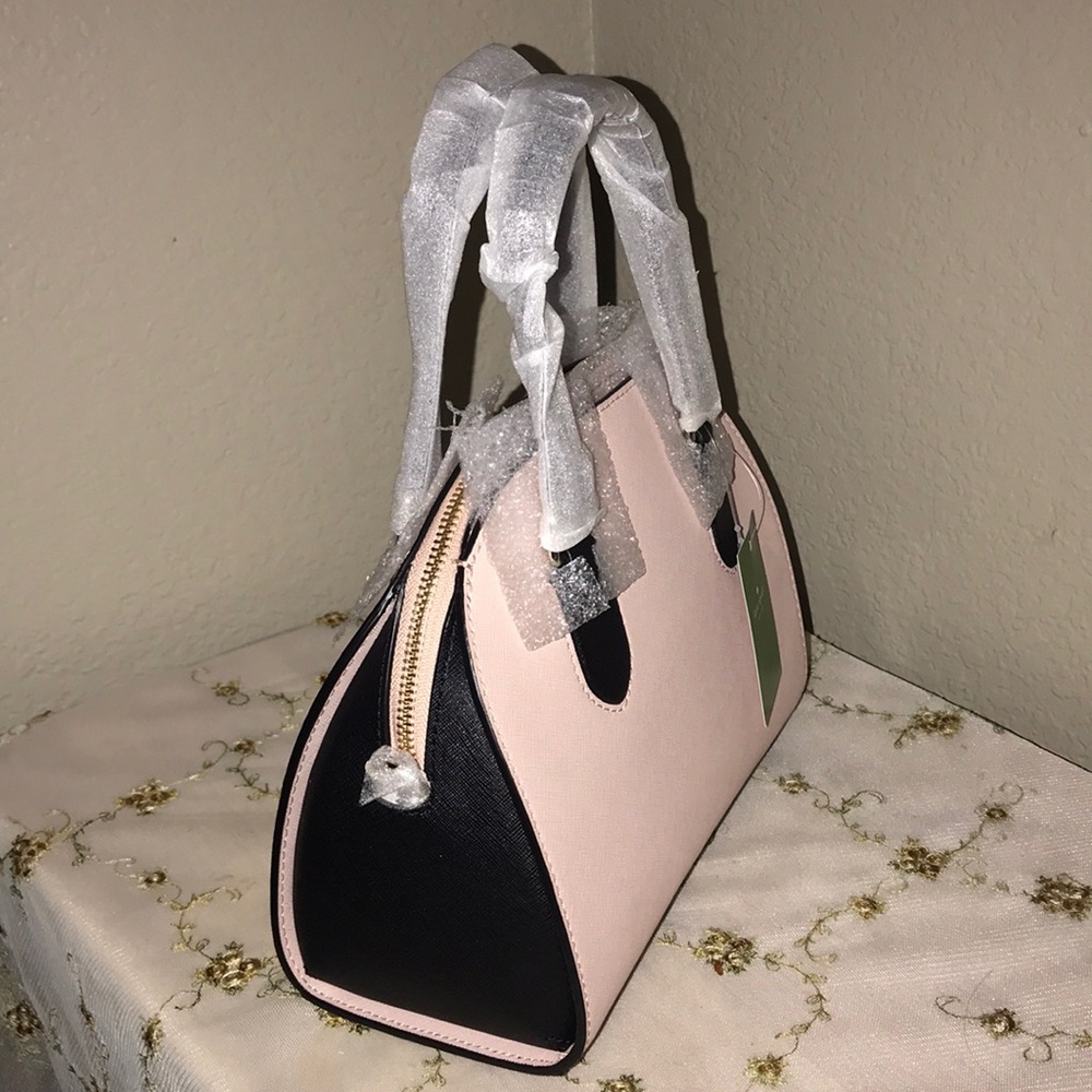 NWT Kate Spade pale pink & black mini satchel - Picture 4 of 8